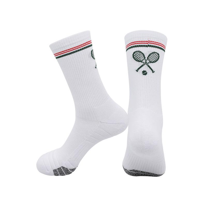2026 summer professional towel bottom tennis socks men's and women's sweat-absorbing non-slip sports socks cotton medium tube socks