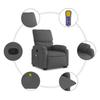 Vidaxl Lift and Massage Chair, Reclining, Dark Gray, Fabric