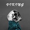 Anello Teschio in Acciaio Inossidabile 316L HNSP per Uomo Dito Punk Goth Accessori 8-14 Taglia Grande