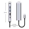 5 In 1 TYPE-C To USB3.0*1+USB2.0*1+PD100W/USB-C Data+HDMI+100M Network Card PC