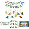 Dinosaurier-Thema Geburtstagsparty Dekorationen Set Mit Banner Und Spiral-Hängern Für Kinderfeier