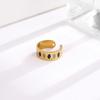 European and American Retro Color Opening Adjustable Titanium Steel Ring Women's Light Luxury Index Finger Trendy Ring