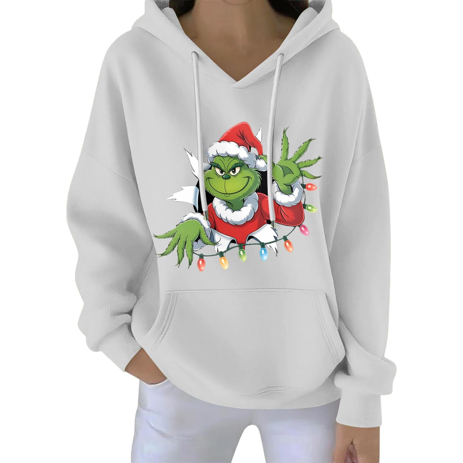 Женская рождественская толстовка с капюшоном смешная милая рождественская праздничная толстовка-пуловер XL 2269₽