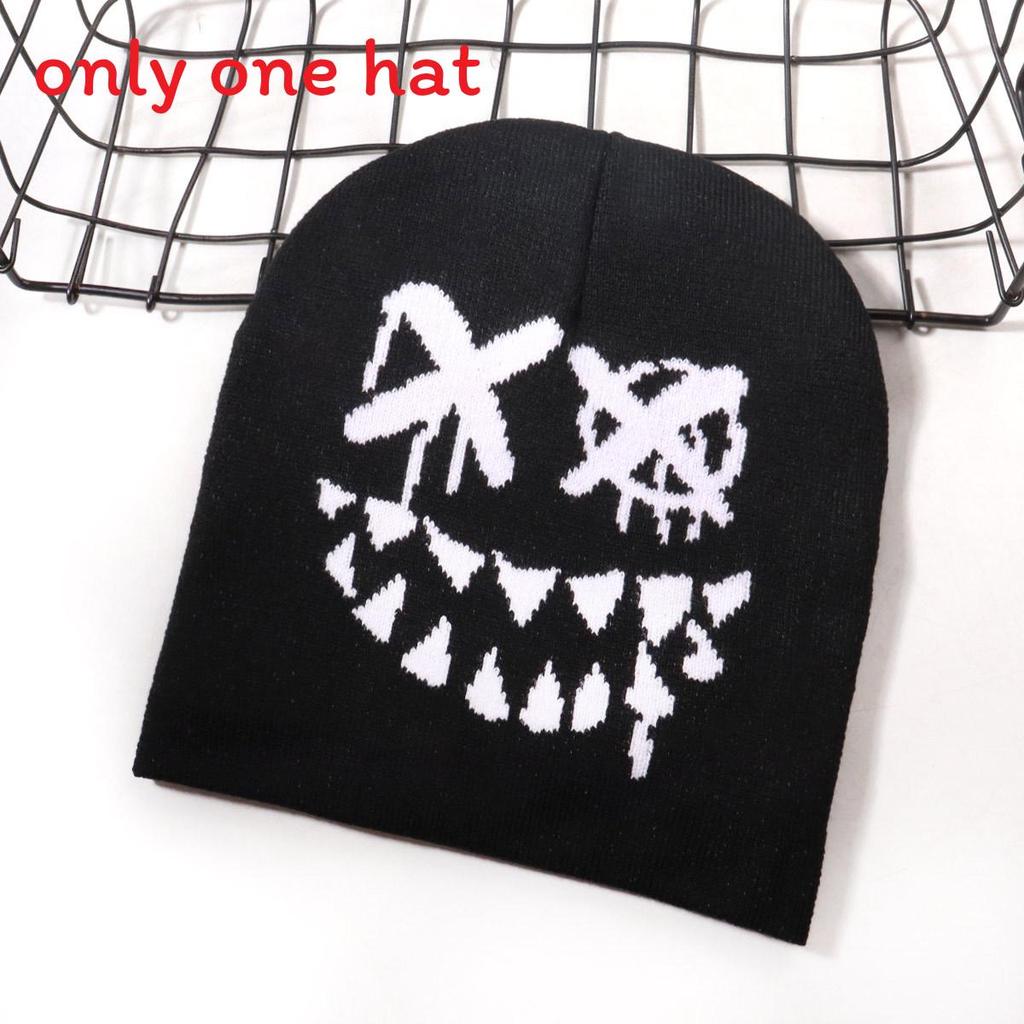 Halloween Kürbis Totenkopf Strickmütze Für Streetwear Und Lässige Winterwärme