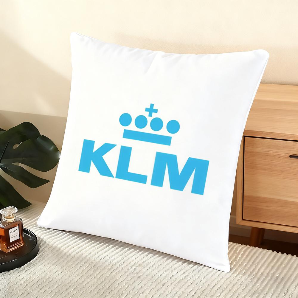Kim R-Royal Dutch Airlines Cushion Cover Soft Short Plush Pillow Cover Smooth Cozy Texture Aesthetic Cushion Case Home Decor