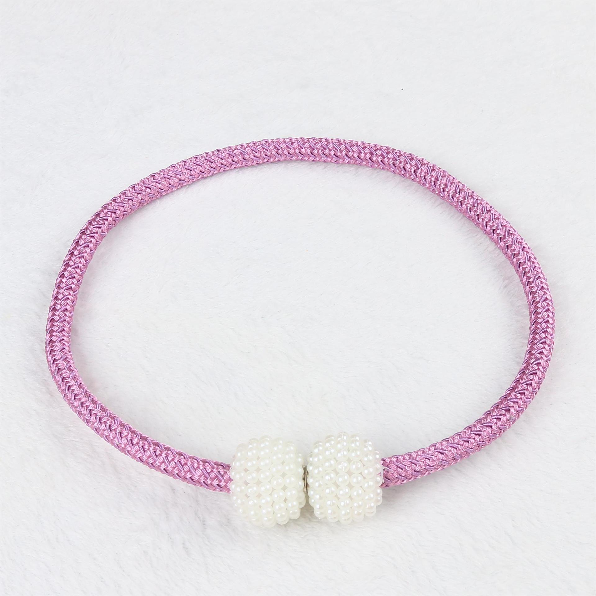 

Магнитные подхваты для штор с жемчужным шаром, пряжка для домашних штор, европейское украшение, плетение, зажимы, веревочные ремни, держатель для больших драпировок 2 Pcs фиолетовый