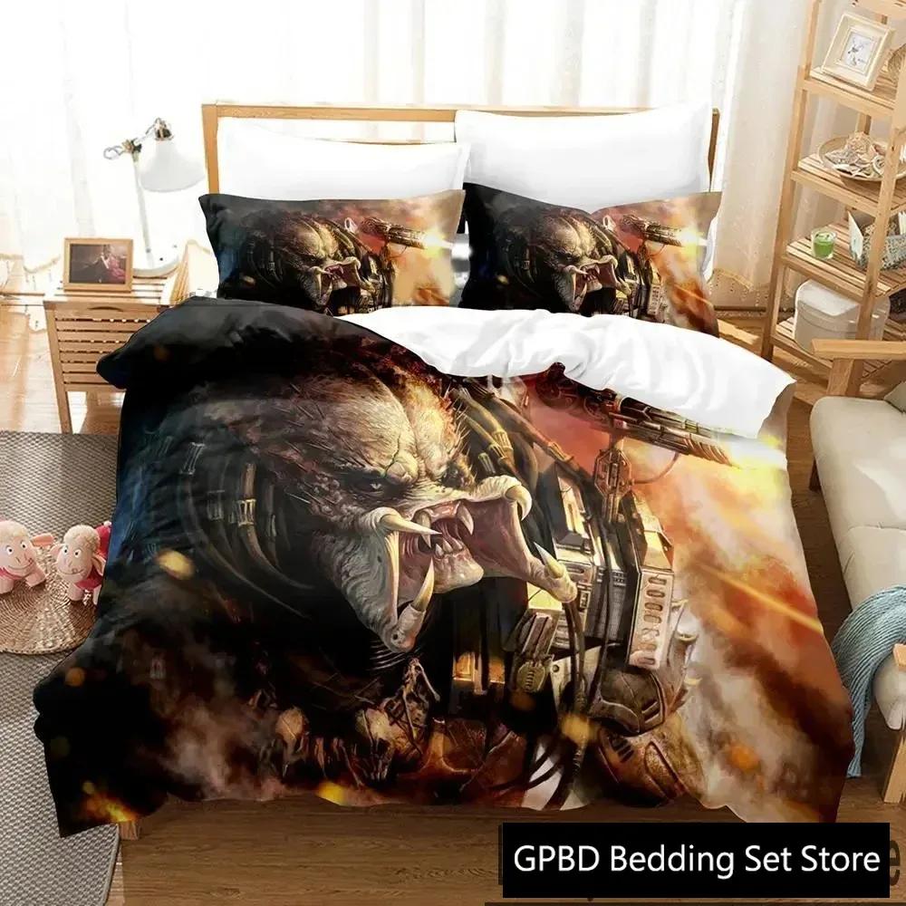 3D Print Movie The Predator Comfortable Duvet Quilt Cover Pillowcase Bedding Set Children Bedroom Decoration Home Textile
