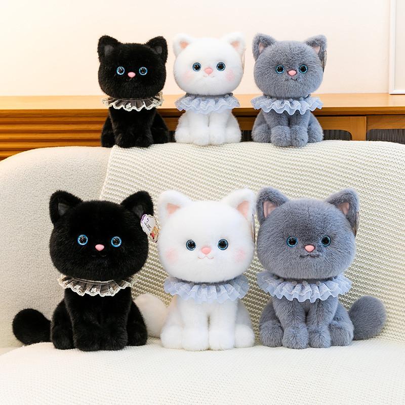 Bella Katze Niedliche Gestickte Sitzende Plüschpuppe Für Mädchen Schlafbegleiter Geschenk