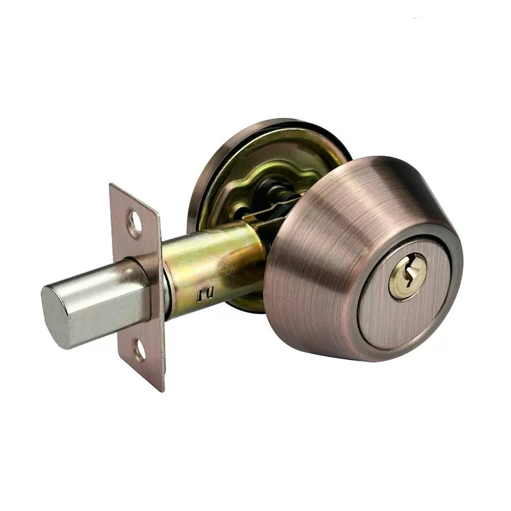Single Cylinder Deadbolt, Round Deadbolt Lock with Keys, Modern Door Locks with Deadbolt, Deadbolt for Front Door Entrance