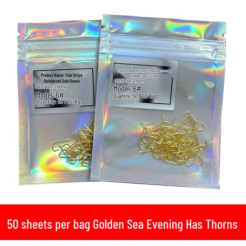 High Carbon Steel Barbed & Barbless Fishing Hooks 50 pcs 10#