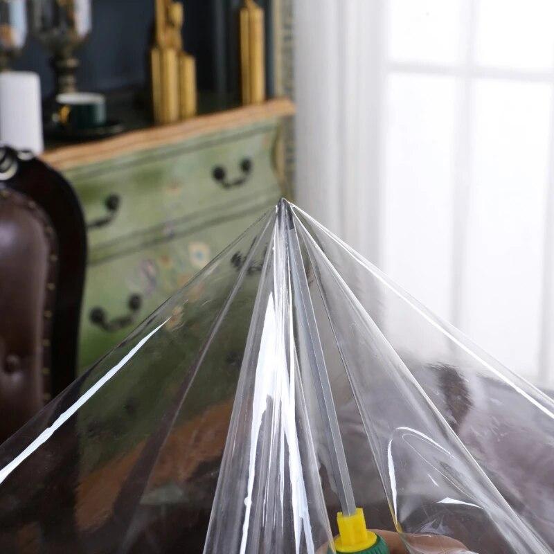 Şeffaf PVC Masa Örtüsü Su Geçirmez, Yağ Geçirmez ve Toz Geçirmez Örtü Örtüsü Çay Masası Matı, Kaymaz ve Yıkanabilir Masa Örtüsü