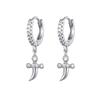 CRMYA Vintage Piercing Ear CZ Zircon Cross Earring Gold Silver Filled Drop Earrings For Women Hoop Earings Jewelry Wholesale