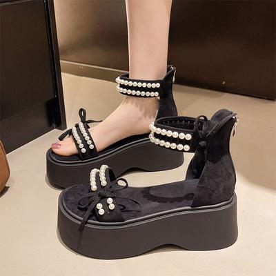 Fashion Pearl Platform Sandals Fairy Wind Spring and Summer 2025 New with Skirt Roman Sandals Ins Tide