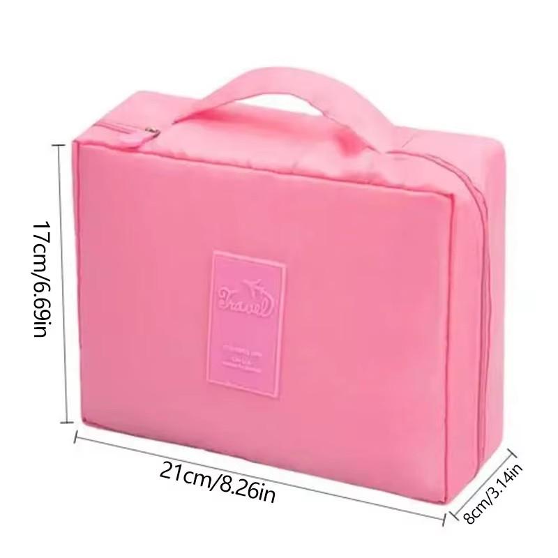 Square Makeup Bag Portable Handheld Toiletry Bag Large Capacity Travel Organizer