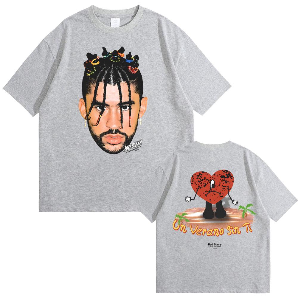 Rapper Bad Bunny Un Verano Sin Ti Album Graphic Print T-shirt Men Women Fashion Hip Hop Oversized Tshirt Male Vintage Streetwear