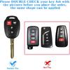 Key Fob Cover for Toyota with Metal Key Chain, Silver Edge Soft TPU Key Fob Shell Case for 2012- Camry Corolla Tacoma, Black