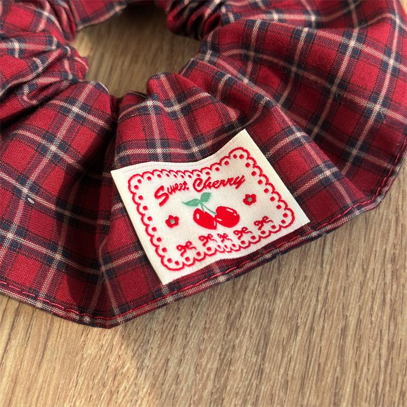 Red Plaid & Polka Dot Hair Accessories Set Festive Aesthetic Style for Women Holiday Party Gift