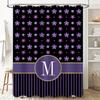 Purple Flower Shower Curtain With A Custom Letter Monogram For Home Bathroom Decor Black And Purple Floral Pattern