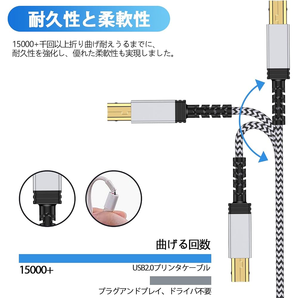 Printer Cable, 1.8M Type C Male To Type B Male, USB 2.0 Cable, Gold Plated Connector, Printer USB...
