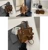 Trendy Pu Shoulder Bag For Women 2023 Autumn Winter Vintage Casual Water Bucket Bag