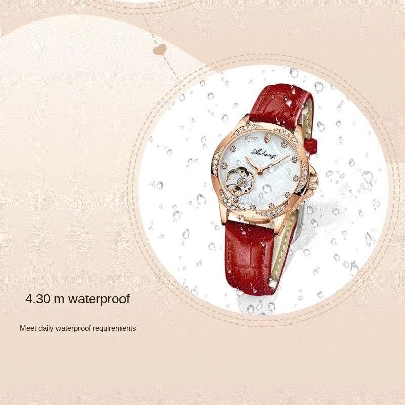 AILANG Neue Damenuhr Automatische mechanische Uhr Modeuhr Damenuhr Gürtel Wasserdicht