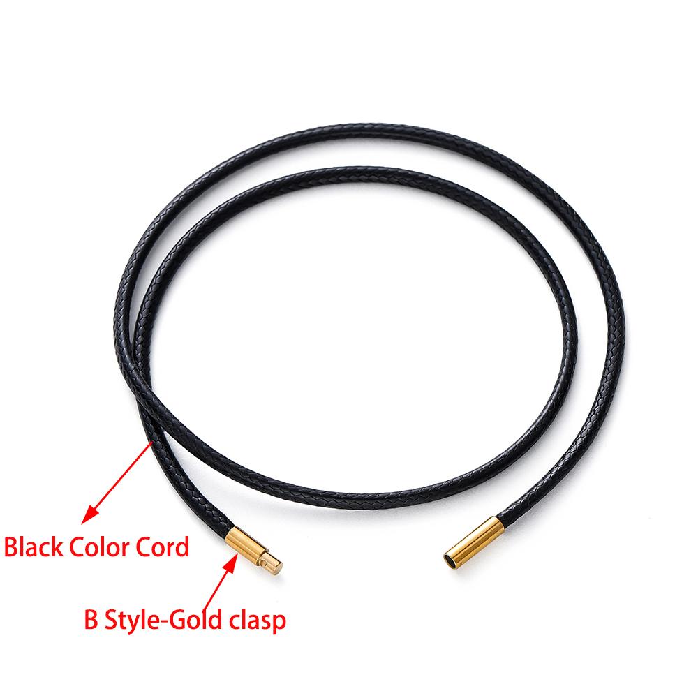 1 Stück 45/50/60cm Schwarzes Echts Leder Seil Halskette mit Verschluss Kordel Kette Linie Schnur für DIY Anhänger Schmuckherstellung Zubehör