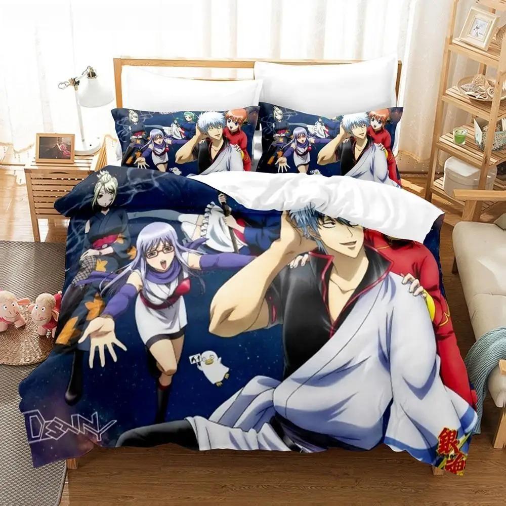 Brand New Gintama Bed Linen Collection Bed Cover Pillowcases For Adult Kids Twin Size Size Double Size Full Queen Dimension King Dimension Kids Teens