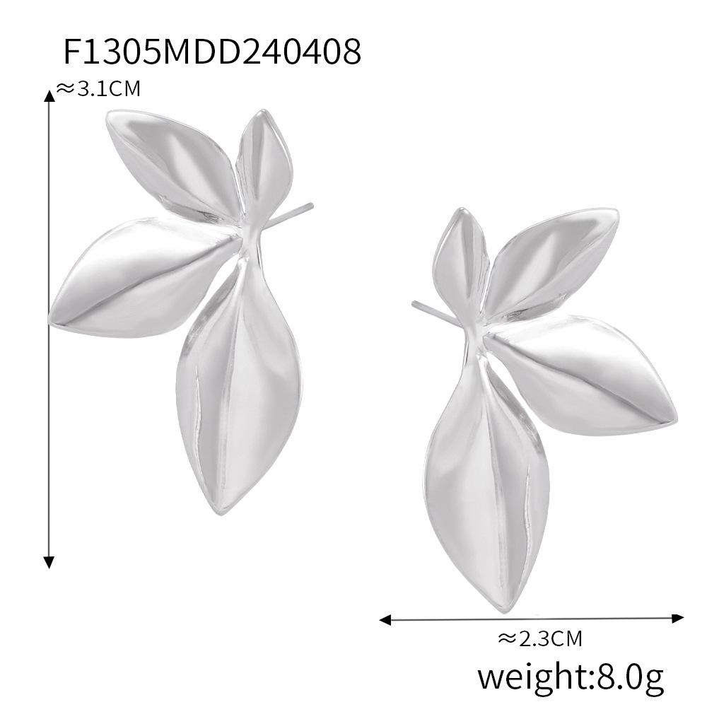 Ensemble de Boucles d'Oreilles Géométriques en Acier Titane Plaqué Or 18 carats avec Imitation Perle