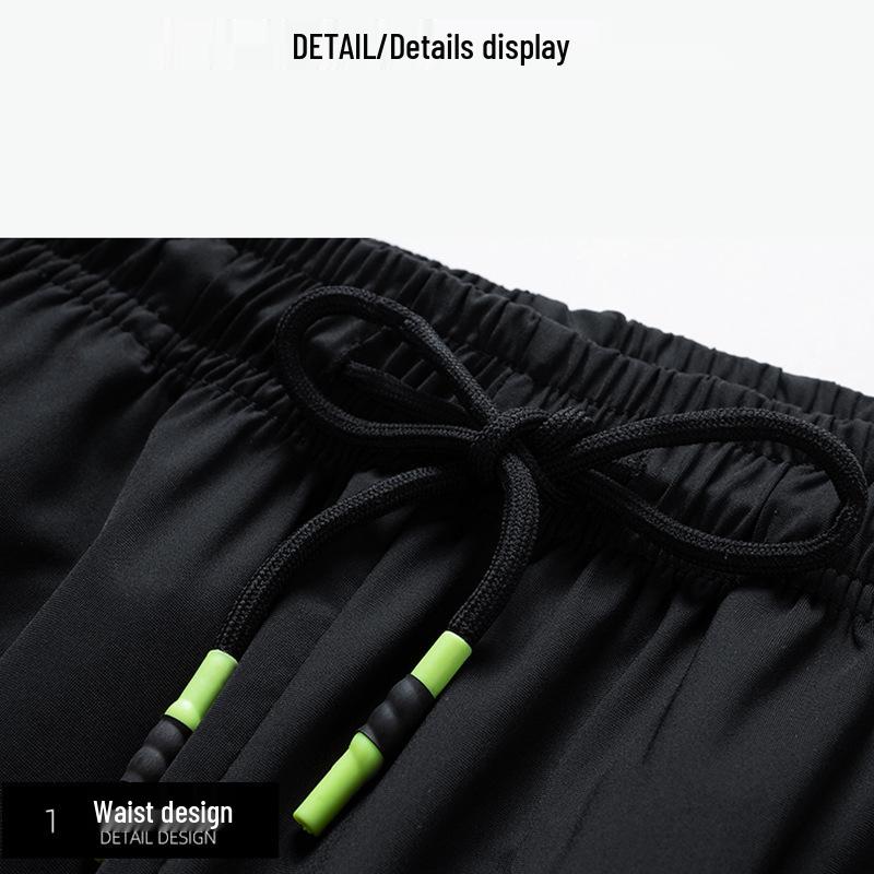 Men's Ice Silk Quick-Dry Breathable Sports Shorts - Loose, Cuffed, Plus Size, Mid-Length for Summer
