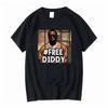 Zdarma tričko Diddy Freediddy P Rapper Vintage Vyprané Unisex Designové oblečení Módní Grafické Všestranné Stylové Strečové topy