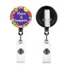 Retractable Badge Holder with Metal Clip Rotating ABS Badge Holder for Student Teacher Doctor Nurse Badge Holder