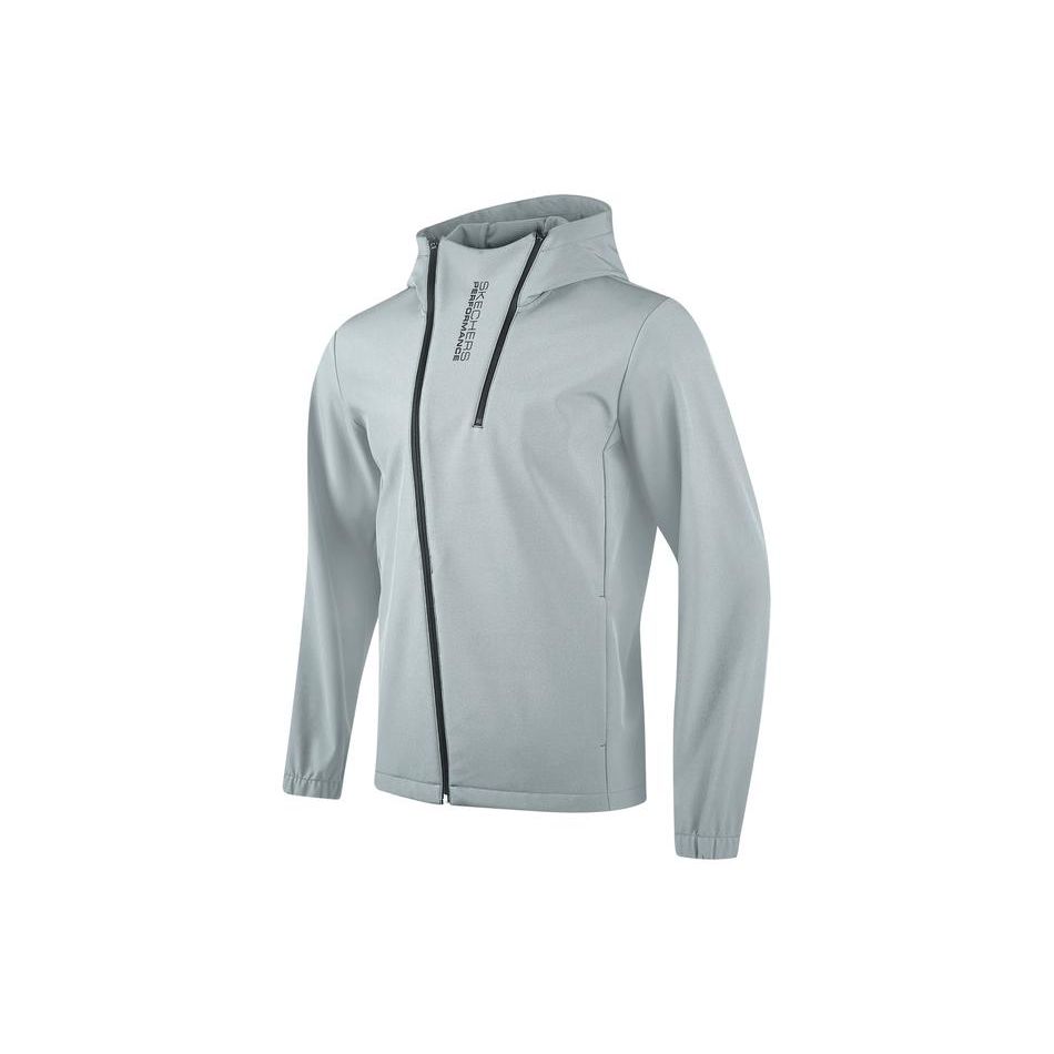 Skechers Outdoor Soft Shell Comfortable Sports Hooded Jacket Men Jacket Dark-Gray P423M151-03KR M