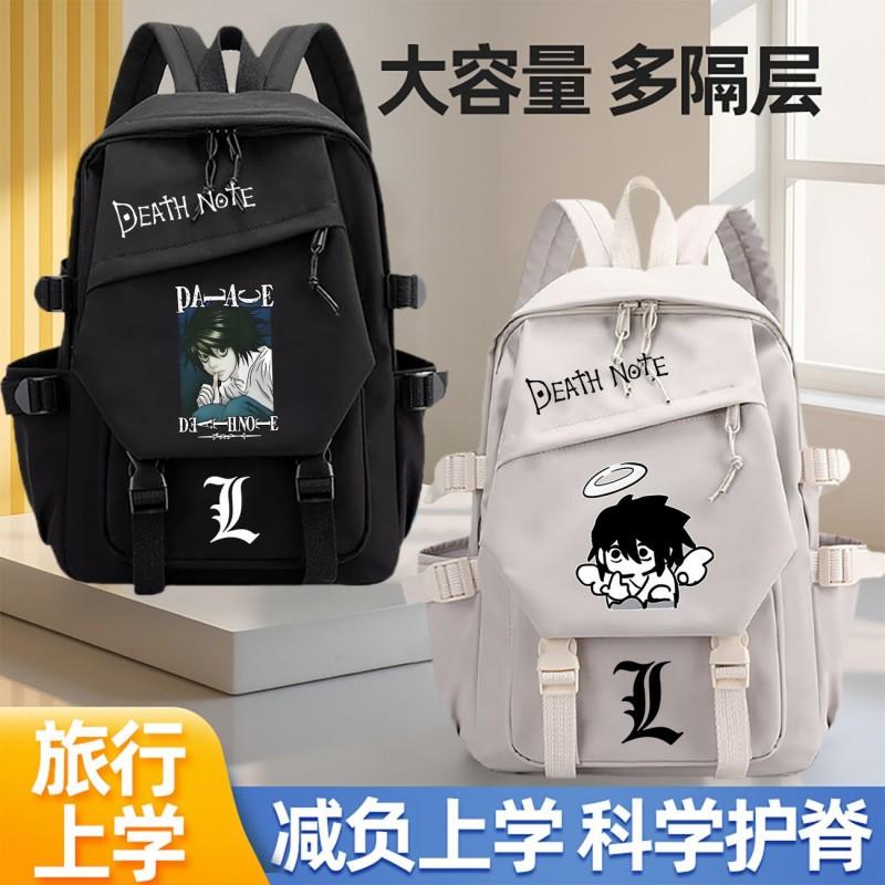 Anime Notebook L Light Yagami Cosplay School Backpack Teens Unisex Large Capacity Nylon Daily Use