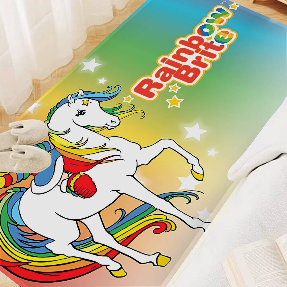 Rainbow Brite Anime Hallway Carpet Non-Slip Laundry Room Mat Laundry Decor Balcony Child Living Room Bedside Area Rugs