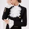 Elegant Detachable Ruffle Lace Jabot Neck Collar and False Sleeve Cuffs Set for Medieval Costume and Historical Event
