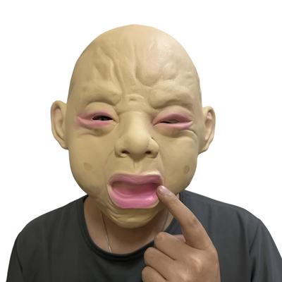 Creepy Crying Clown Hood Mask - Halloween Latex Mask, Used For Carnival Scares, Zombie Baby Cosplay Mask