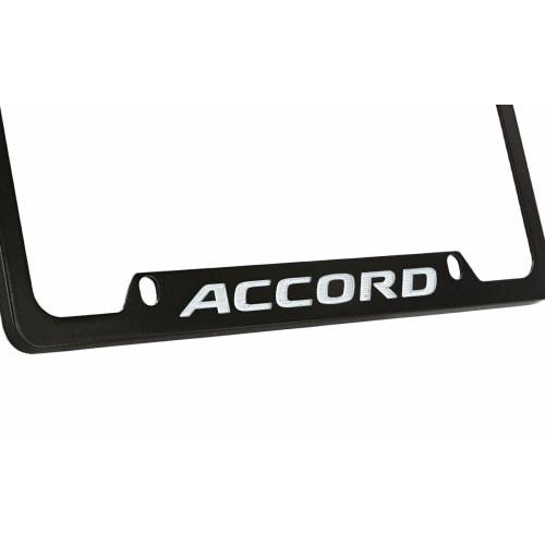 License Frame Inc. Honda Accord Wordmark Black Metal License Plate Frame Holder (4 Holes)