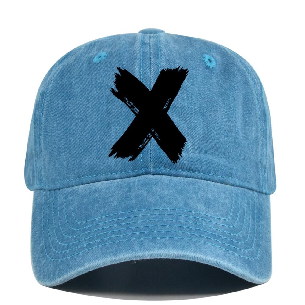 Washed x silk screen baseball cap yellowstone retro peaked cap men's and women's washed distressed sun hat cotton none