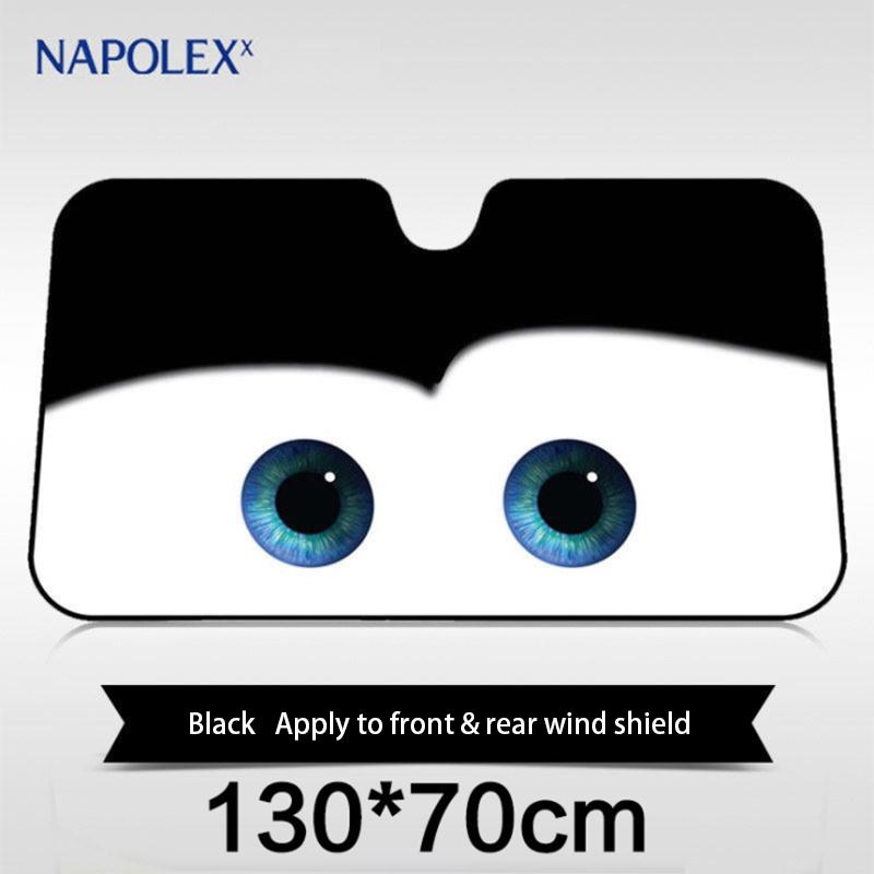Foil Aluminium Cartoon Car Windshield Sun Shade Big Eyes Cars Front Window Visor