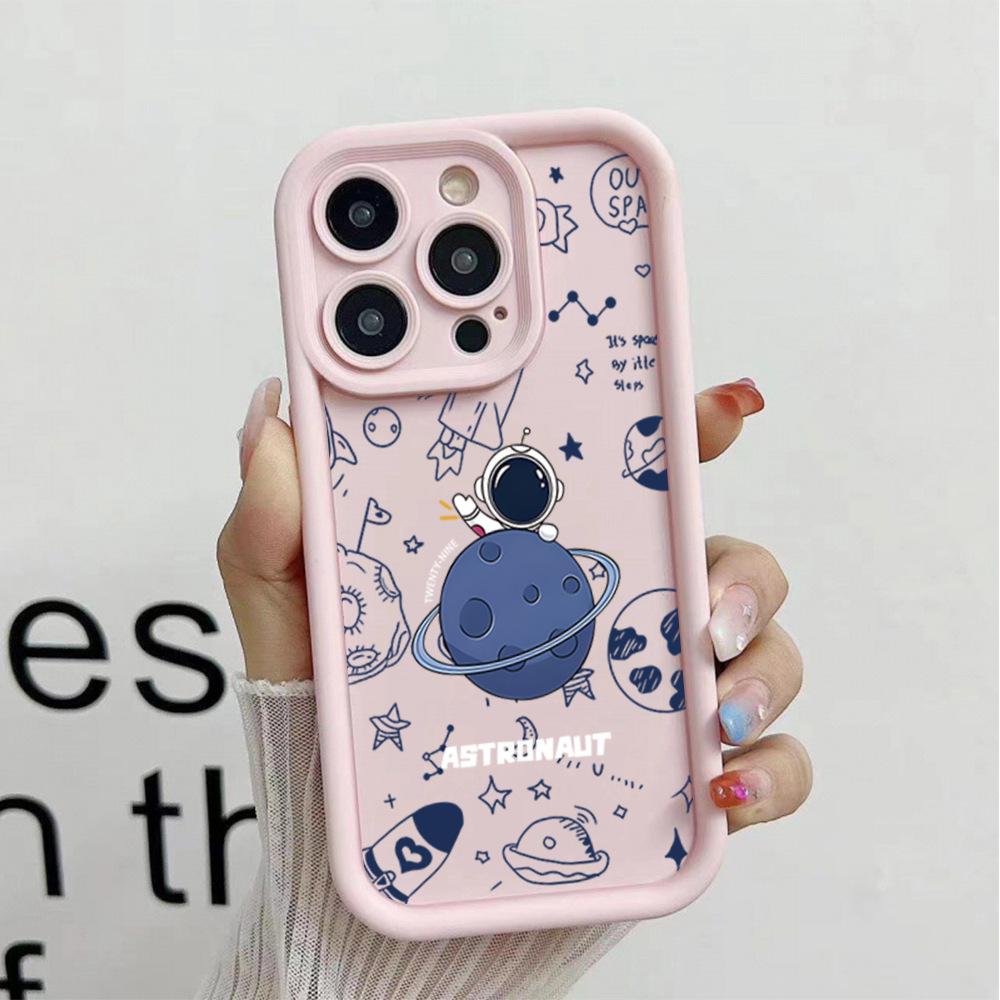 ins Internet celebrity same astronaut mobile phone case Apple 15Pro couple 14 silicone soft case iPhone17 anti-drop