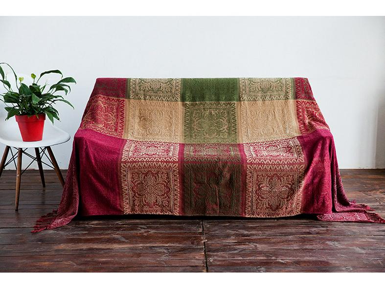 Nepal Style Chenille Yarn Woven Blanket: Multi-Functional Sofa Throw, Shawl, or Table Mat