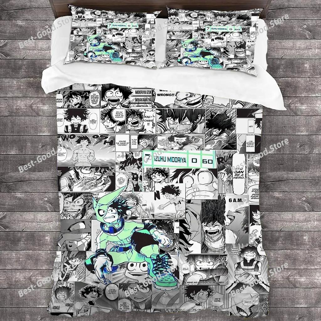 Popular 3D Printed Anime My Hero Academia Bedding Set Duvet Covers Pillowcases Comforter Bedclothes Bed Linen Bedding Sets