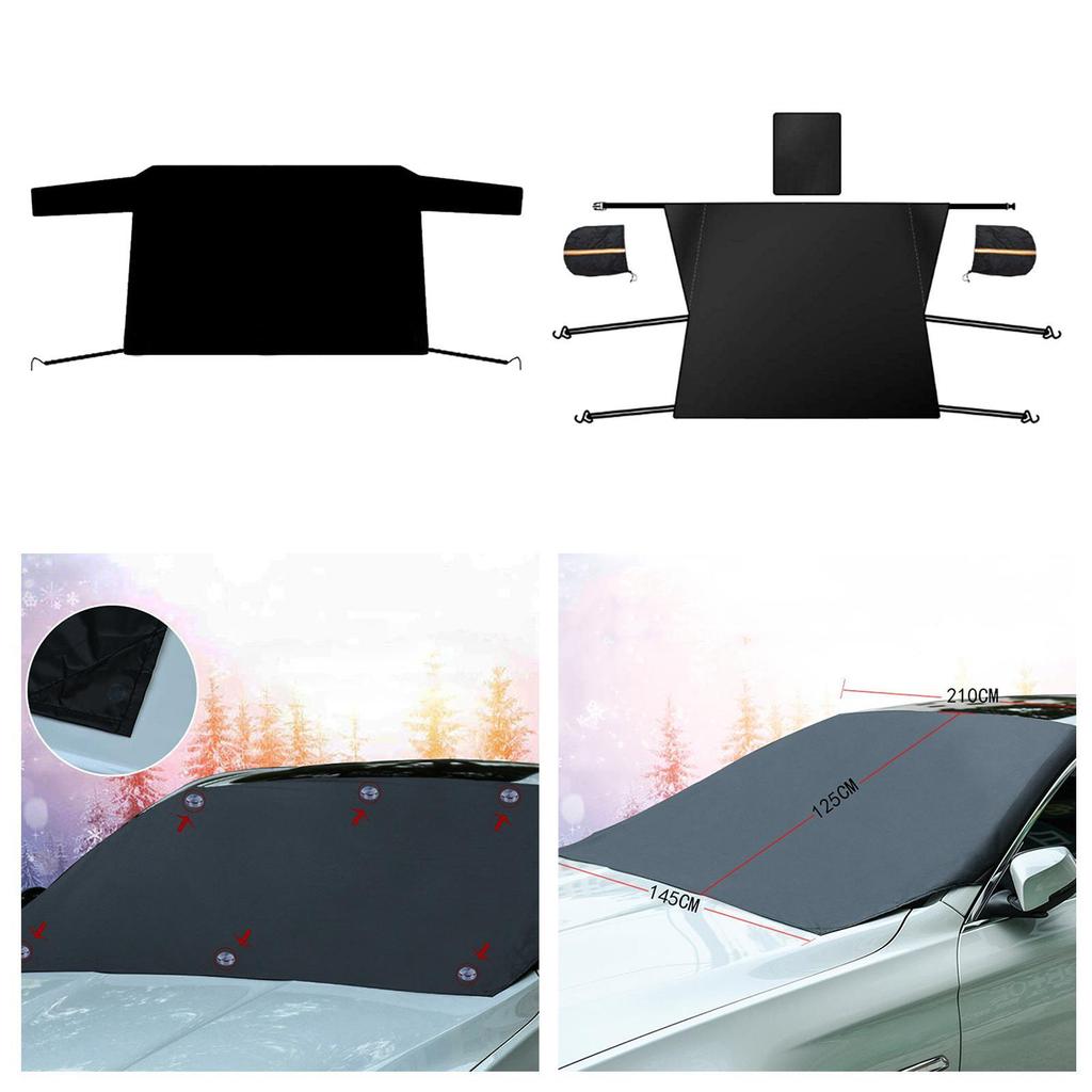 Generic Car Windscreen Snow Cover Easy to Install Multifunctional Windshield Cover for Ice and Snow for Truck Car SUV Van
