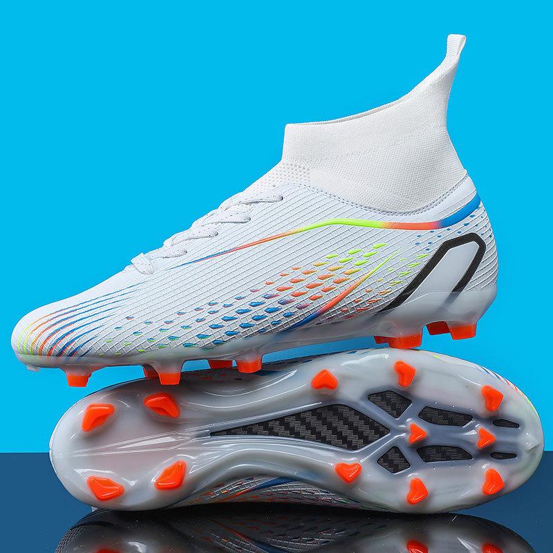 Spot high-top football shoes long broken nails men and women youth outdoor sports competition training football shoes