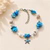 Holiday Ocean Charm Female Multicolor Chips Shell Starfish Pendant Adjustable Bracelet Silver Color Wedding Jewelry For Women