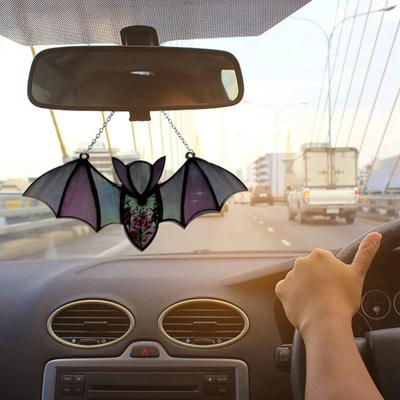 Halloween Hängender Glas Sonnenfänger Dekoration Acryl 2D Fledermaus Ornament Gothic Auto Rückspiegel
