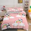Panda Printed 2/3pcs Bedding Set Bamboo Duvet Cover for Adult Child Bedclothes and Pillowcases Comforter Covers Bed Sets King