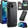 IPhone Wallet Protective Case with Card Holder, RFID Shielding, Men's and Women's Shock-absorbing Leather Bracket, Durable Protective Phone Case