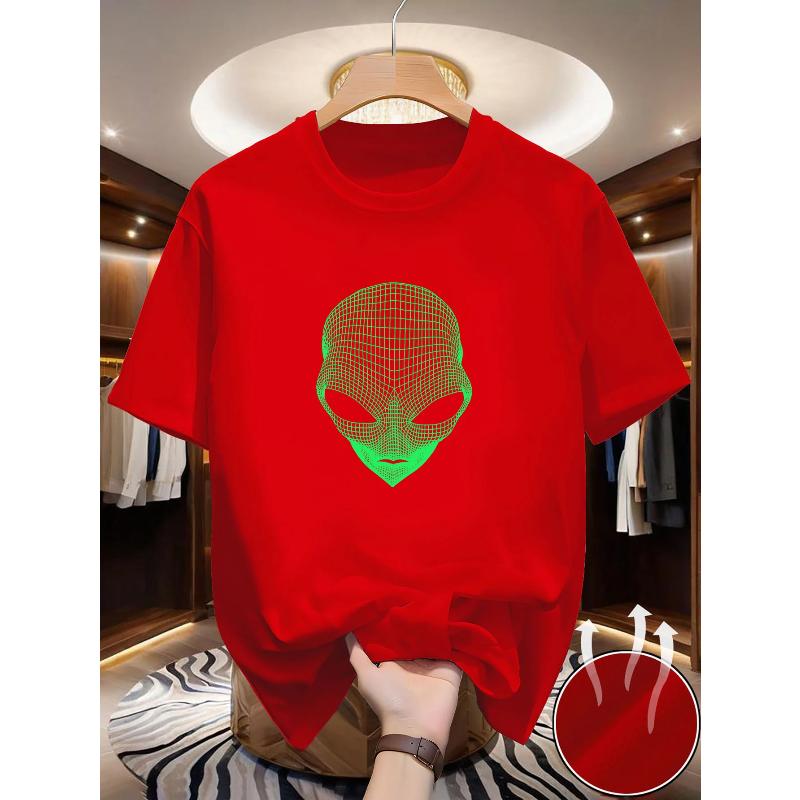 T-shirt Unisex Estiva Essenziale con Stampa Meccanica di Alieni Morbida e Traspirante Girocollo Manica Corta T-shirt per Uso Casual
