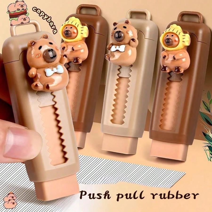 

Push-pull eraser for students, clean without leaving traces, exam and office supplies, essential for returning to school One Green/yellow (random) різнокольоровий
